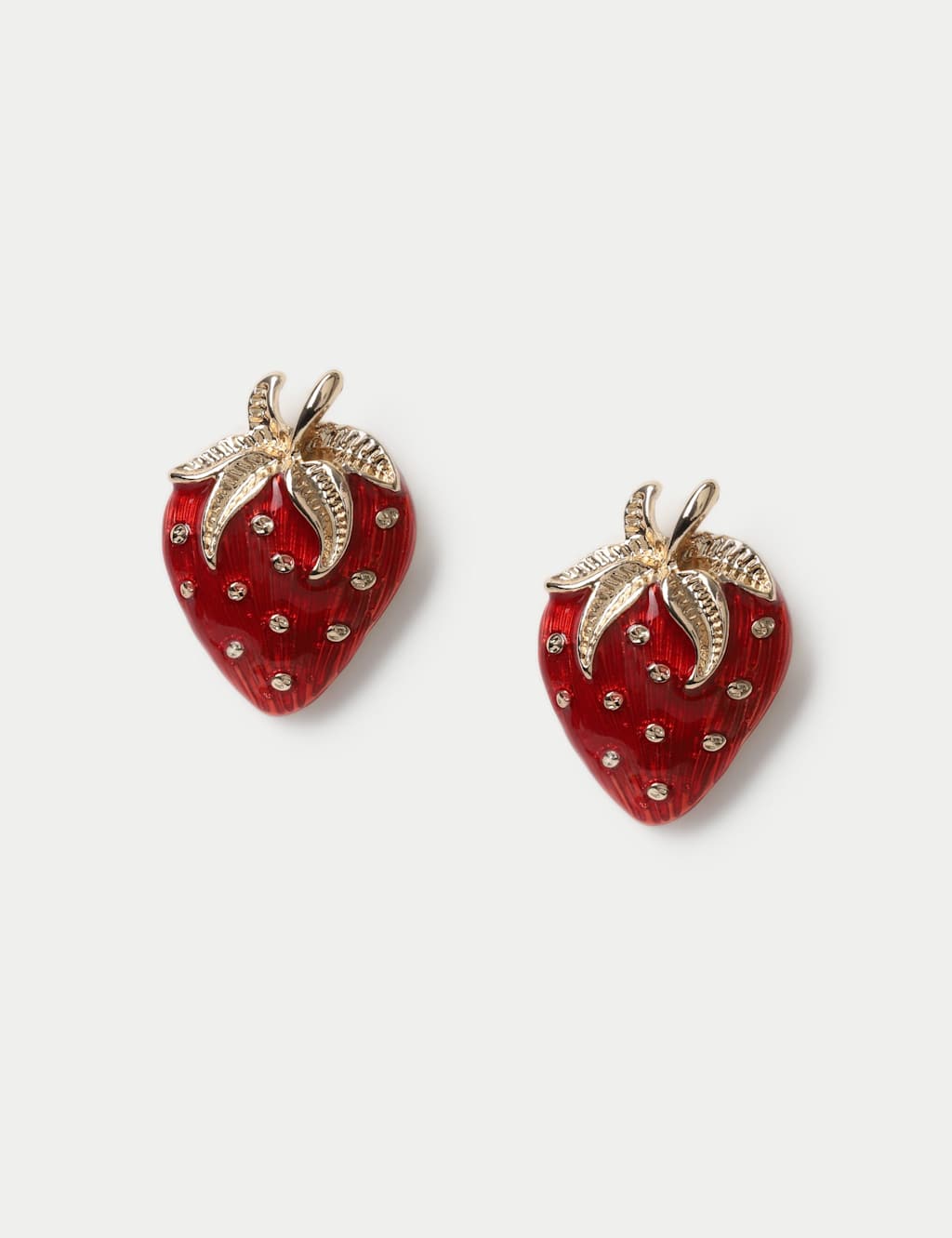 M&S Women's Strawberry Stud Earrings - Red
