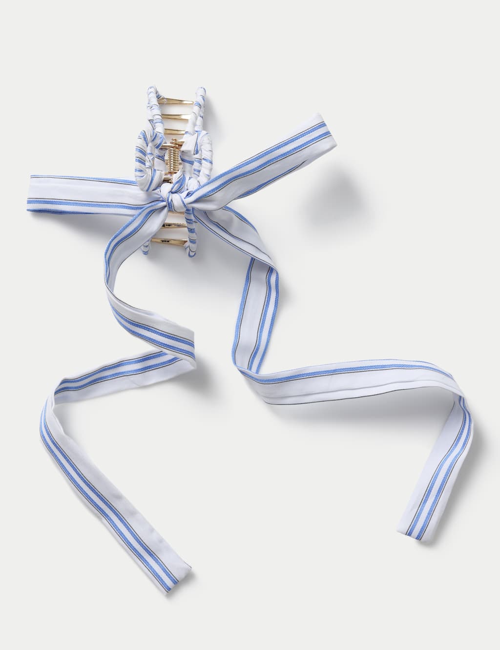 M&S Women's Stripe Bow Claw - Blue
