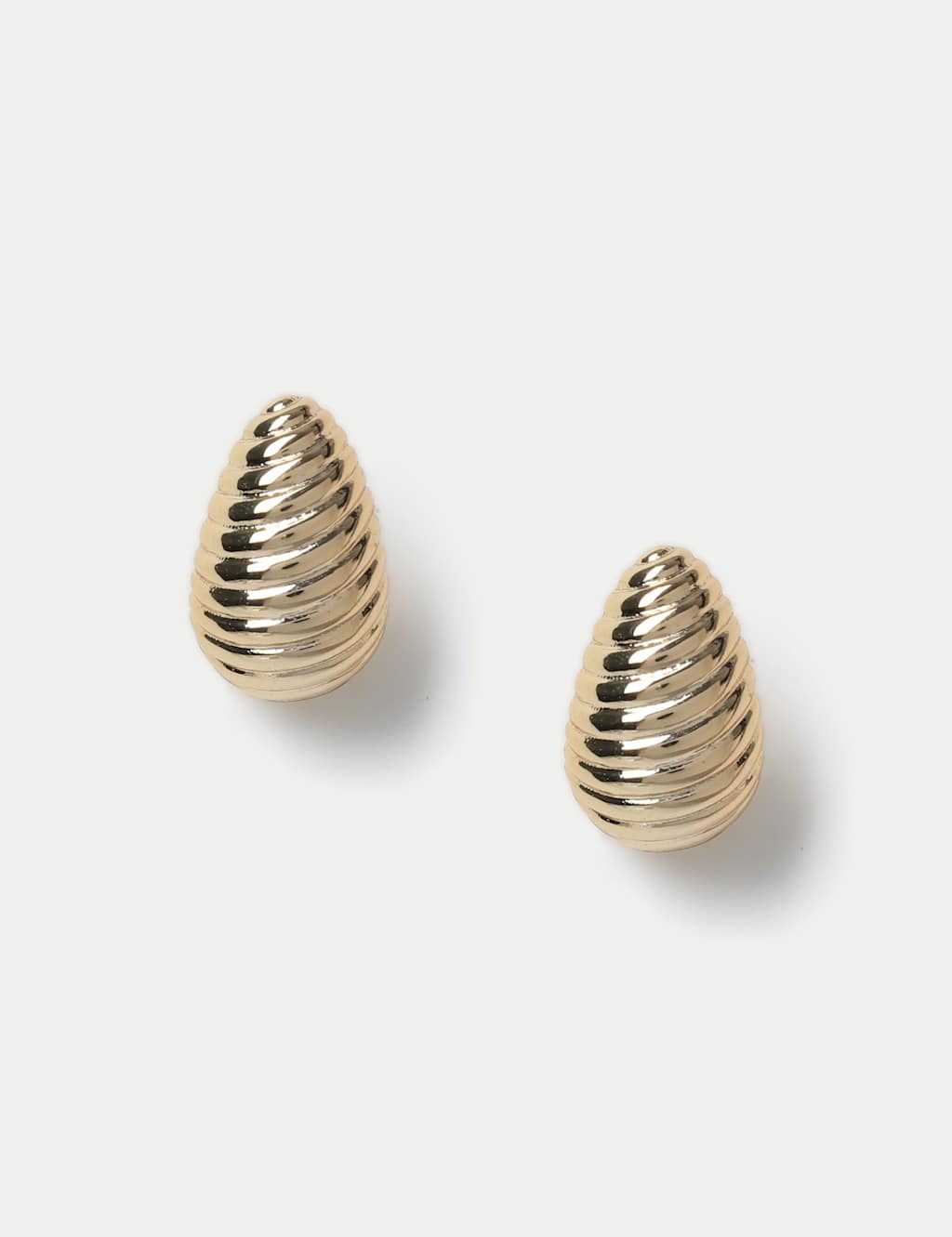 M&S Women's 14k Gold Plated Dome Hoop Earrings - Small-Medium