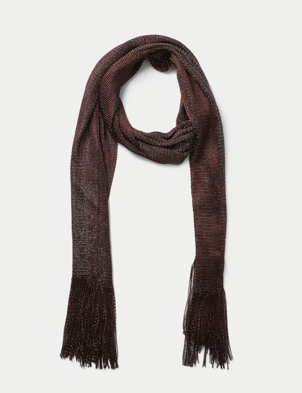 M&S Women's Tassel Scarf - Small-Medium - Brown