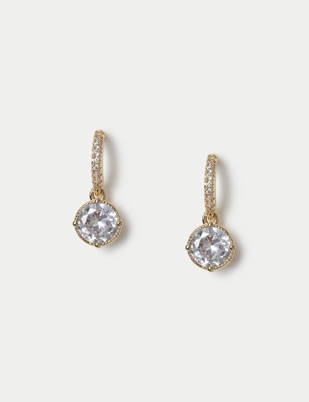 M&S Women's 14ct Gold Plated Circle Drop Earrings - Small-Medium