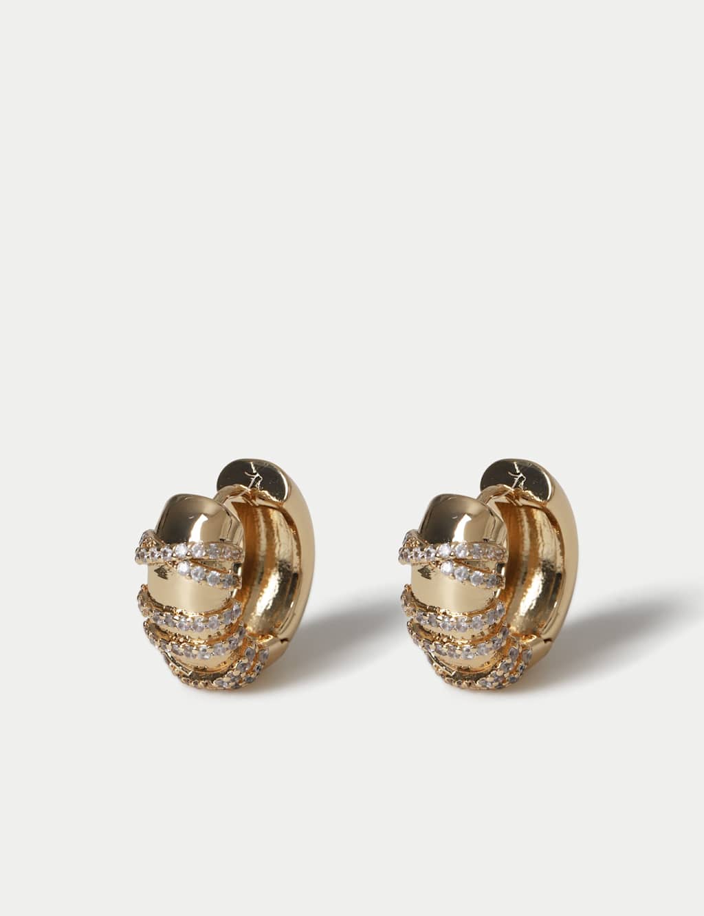 Autograph Women's Cubic Zirconia Wrap Hoop Earrings - Small-Medium - Gold