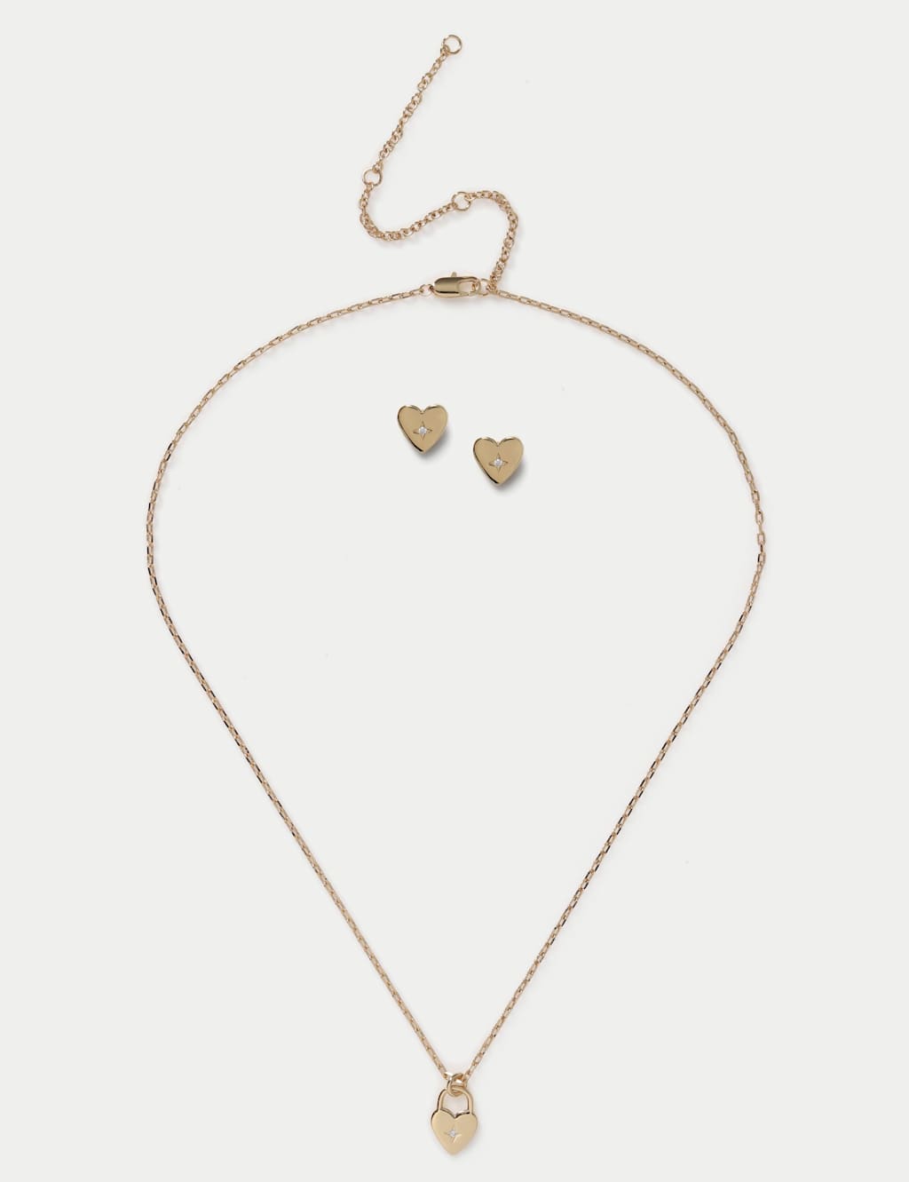 M&S Women's 14ct Gold Plated Necklace and Earrings - Small-Medium