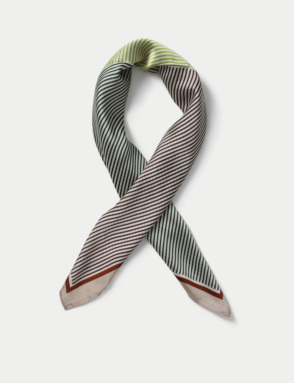 Women's TP Lime Stripe Scarf - Small-Medium - Lime Green - Available at M&S