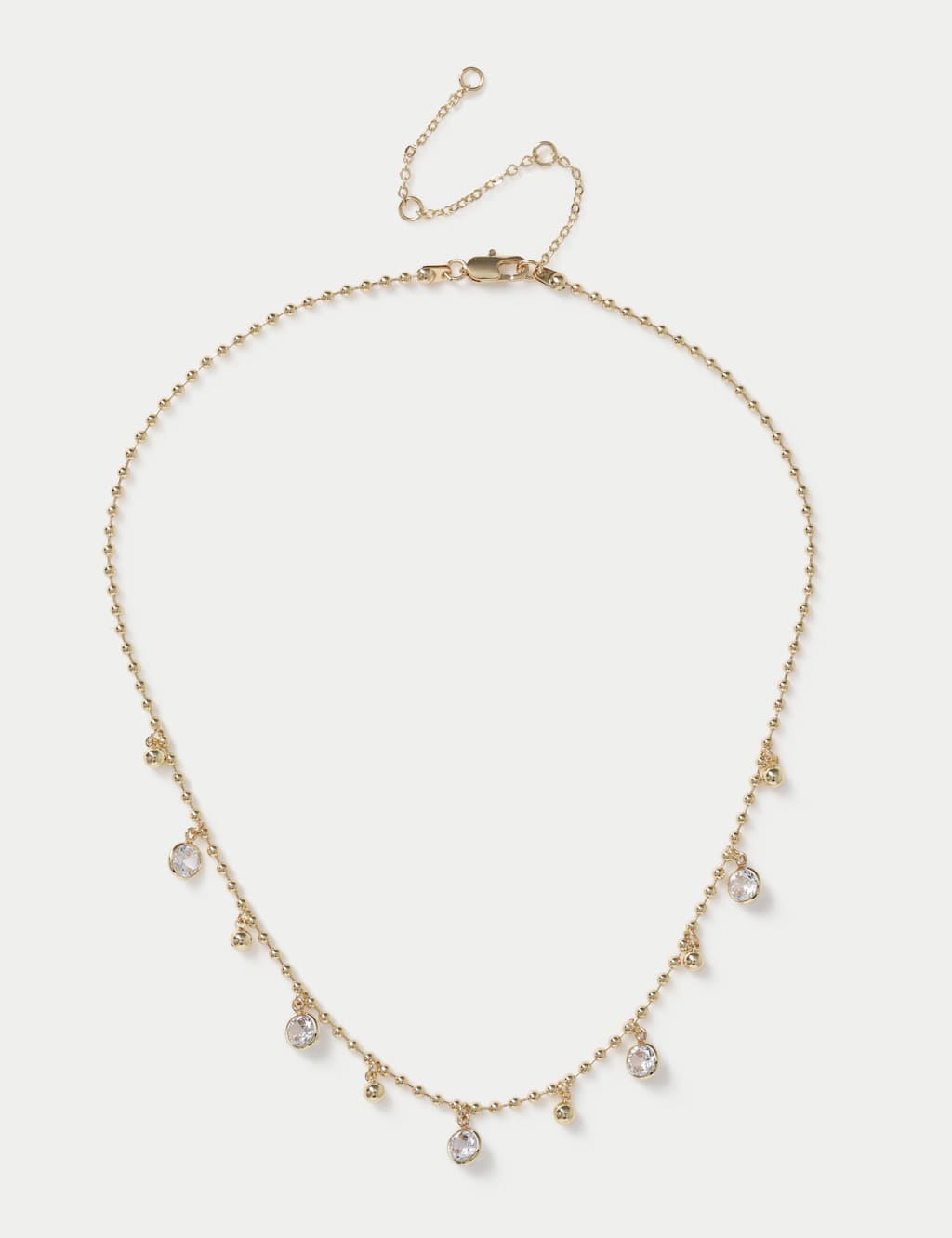 M&S Women's 14ct Gold Plated Decal Droplet Necklace - Small-Medium