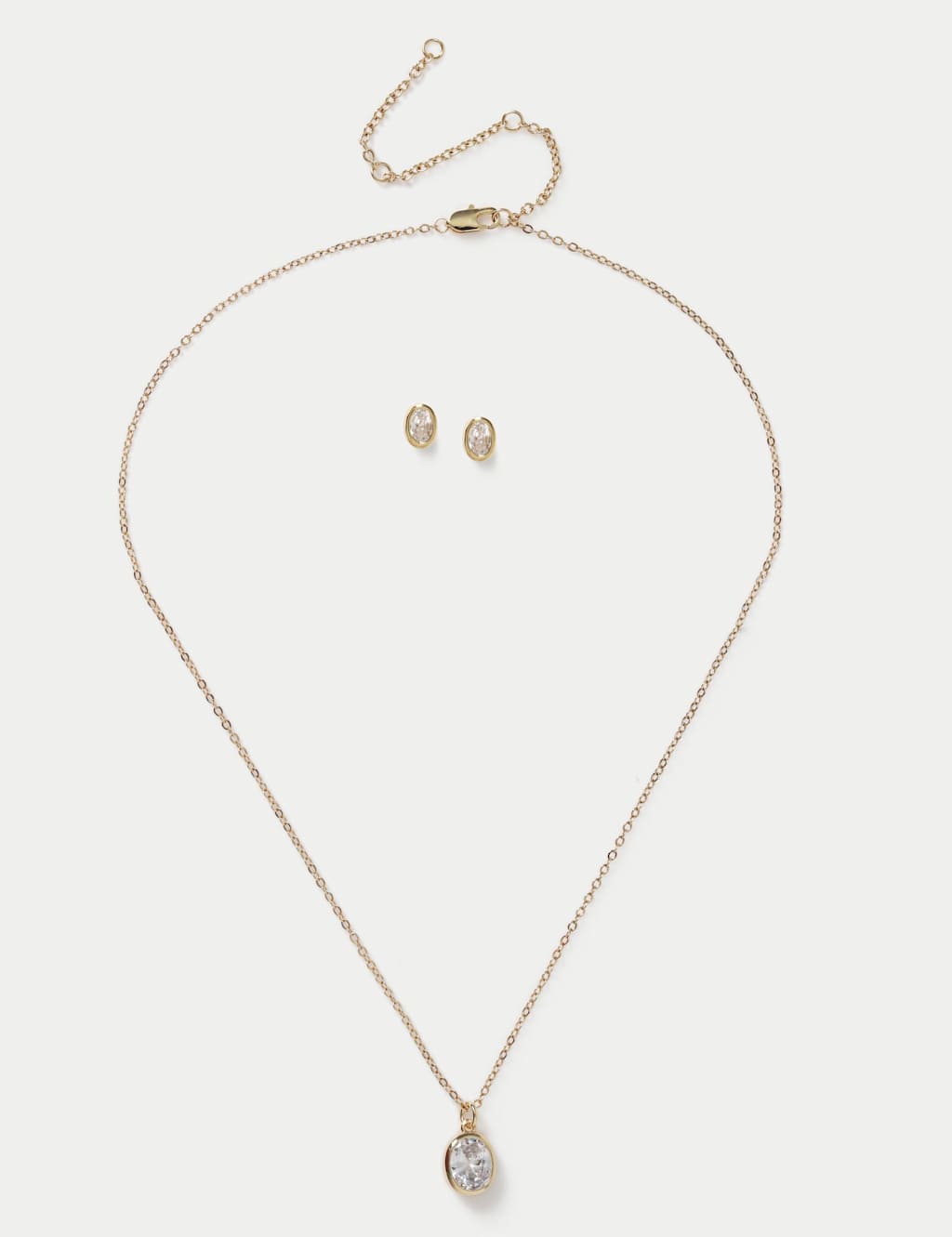 M&S Women's 14ct Gold Plated Necklace and Earrings - Small-Medium