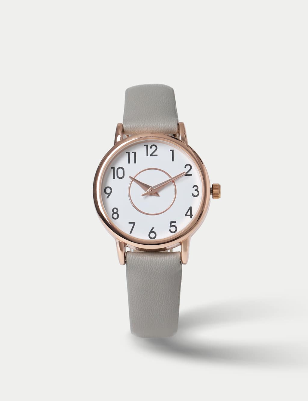 M&S Grey Minimalist Faux Leather Strap Watch Grey