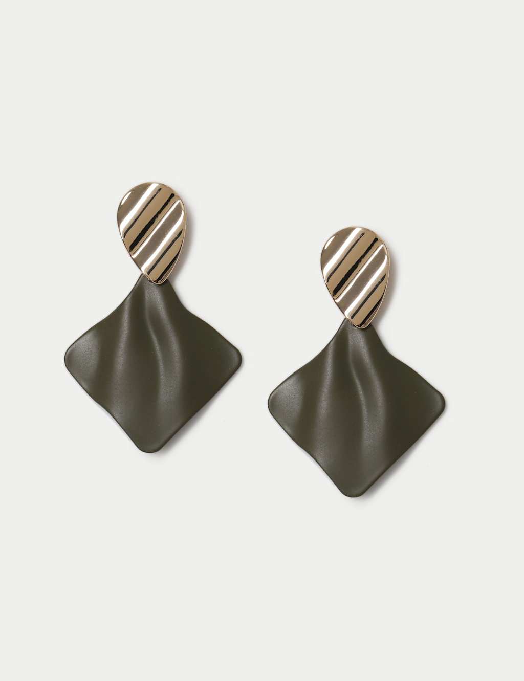 M&S Women's Molten Powder Coat Drop Earrings - Small-Medium - Black Mix