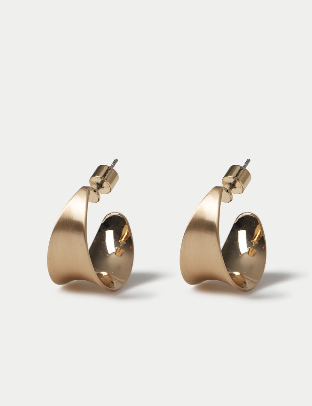 M&S Women's Brushed Hoop Earrings - Gold