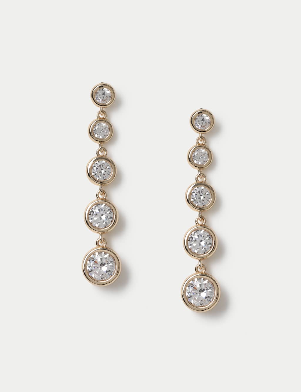 Autograph Women's Cubic Zirconia Graduated Drop Earring - Gold