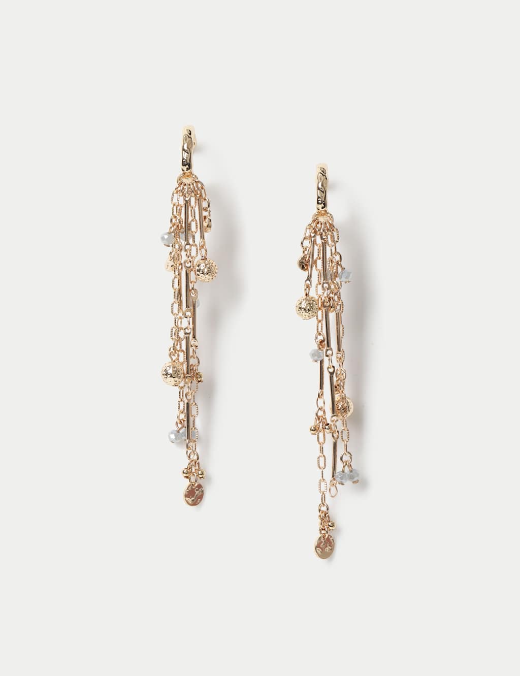 Per Una Women's Natural Stone Tassel Hoop Earrings - Gold Mix