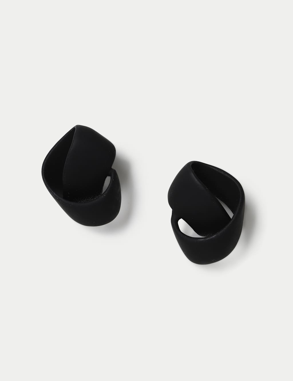 M&S Women's Powdercoat Swirl Stud Earrings - Black