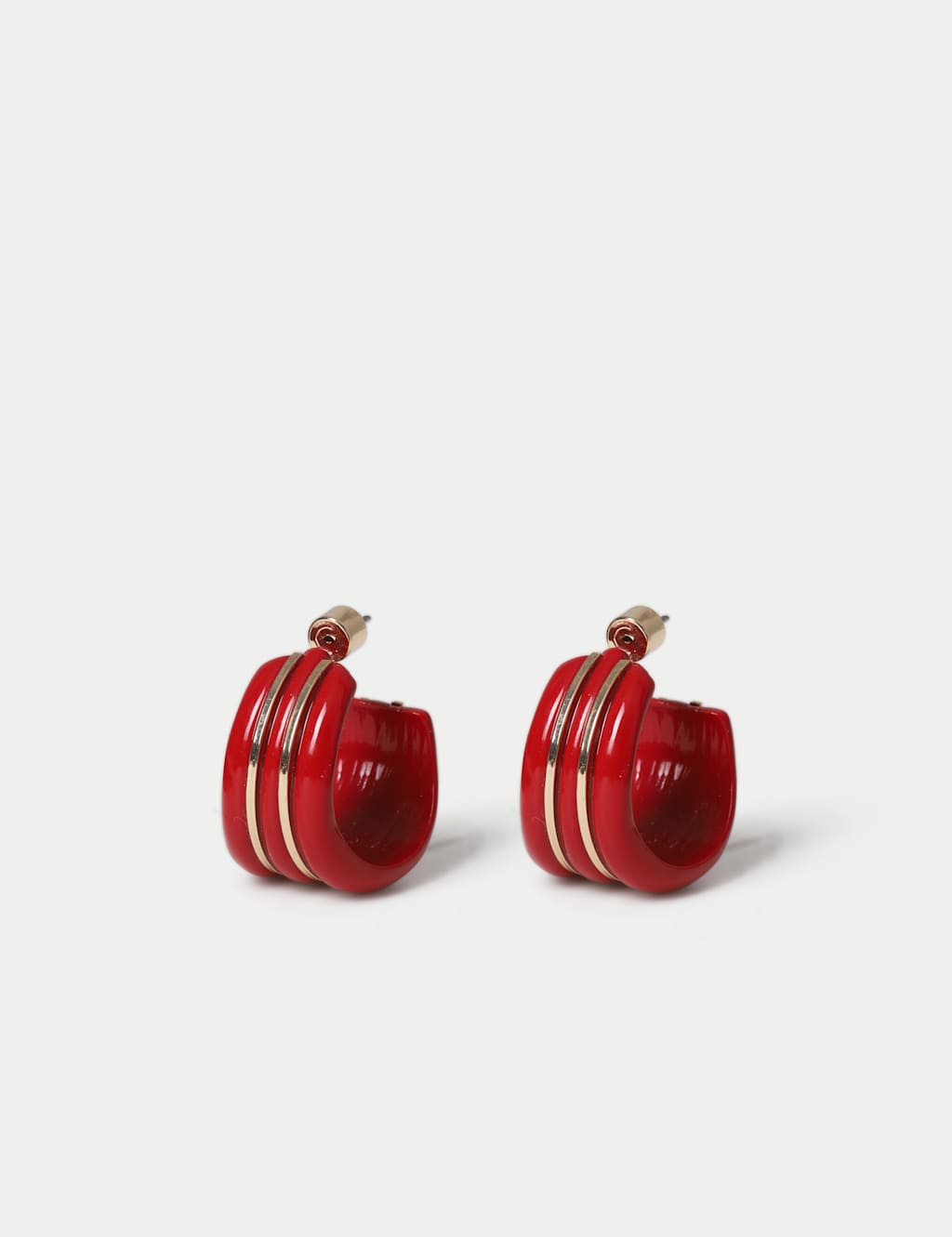 M&S Women's Red Enamel Stud Earrings