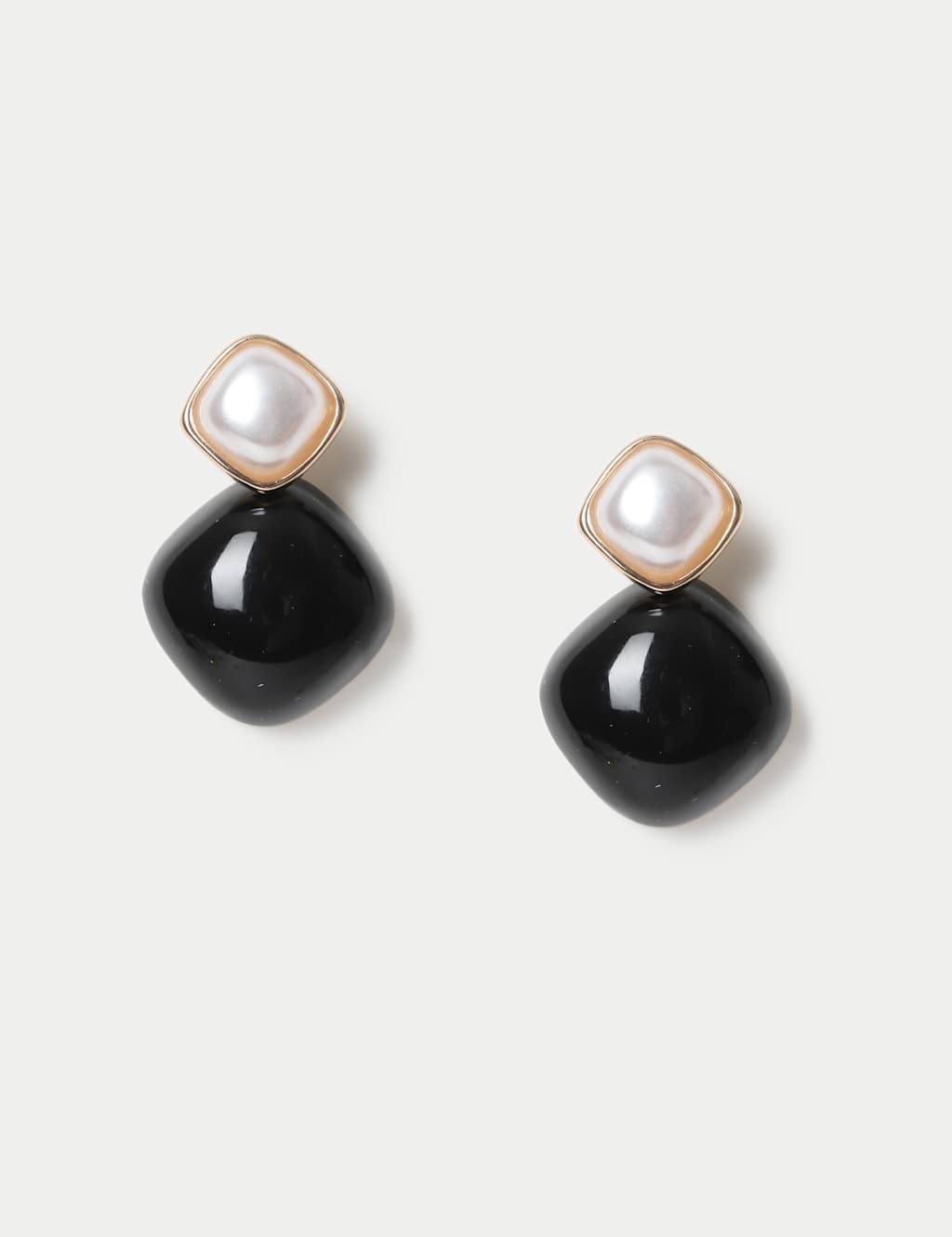 M&S Women's Diamond Resin Drop Earrings - Black Mix