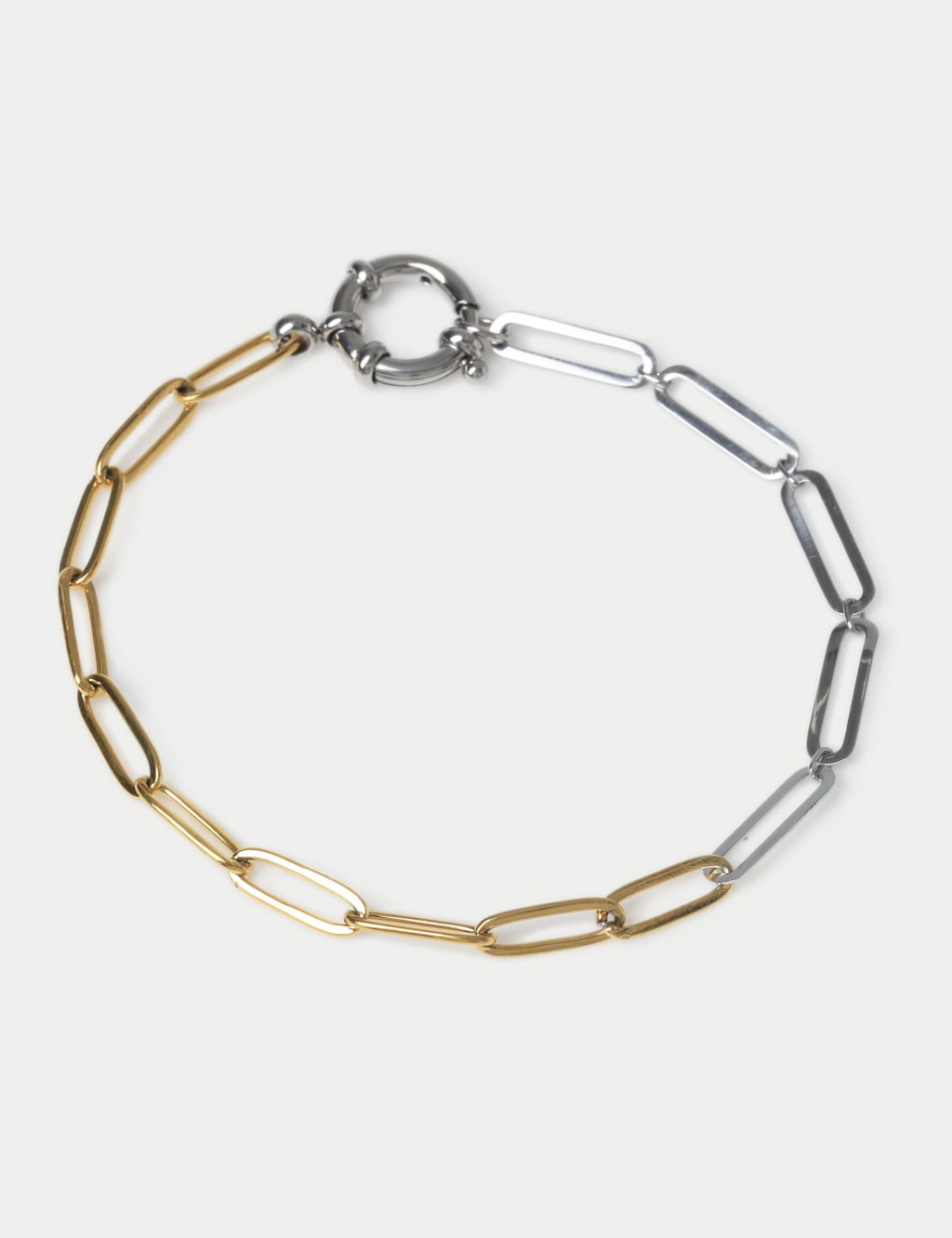 Mixed Metal Chain T-Bar Wristwear