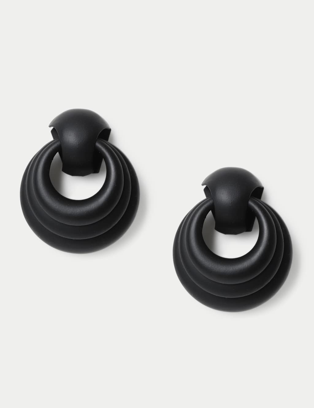 M&S Women's Door Knocker Drop Earring - Black