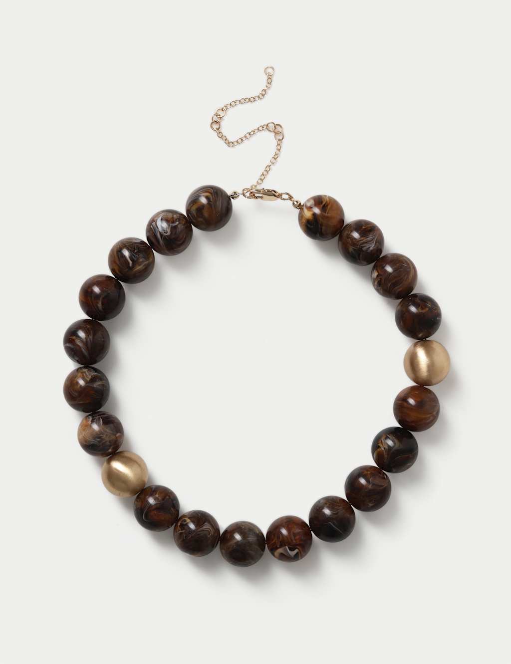 M&S Women's Swirl Brushed Collar Necklace - Brown