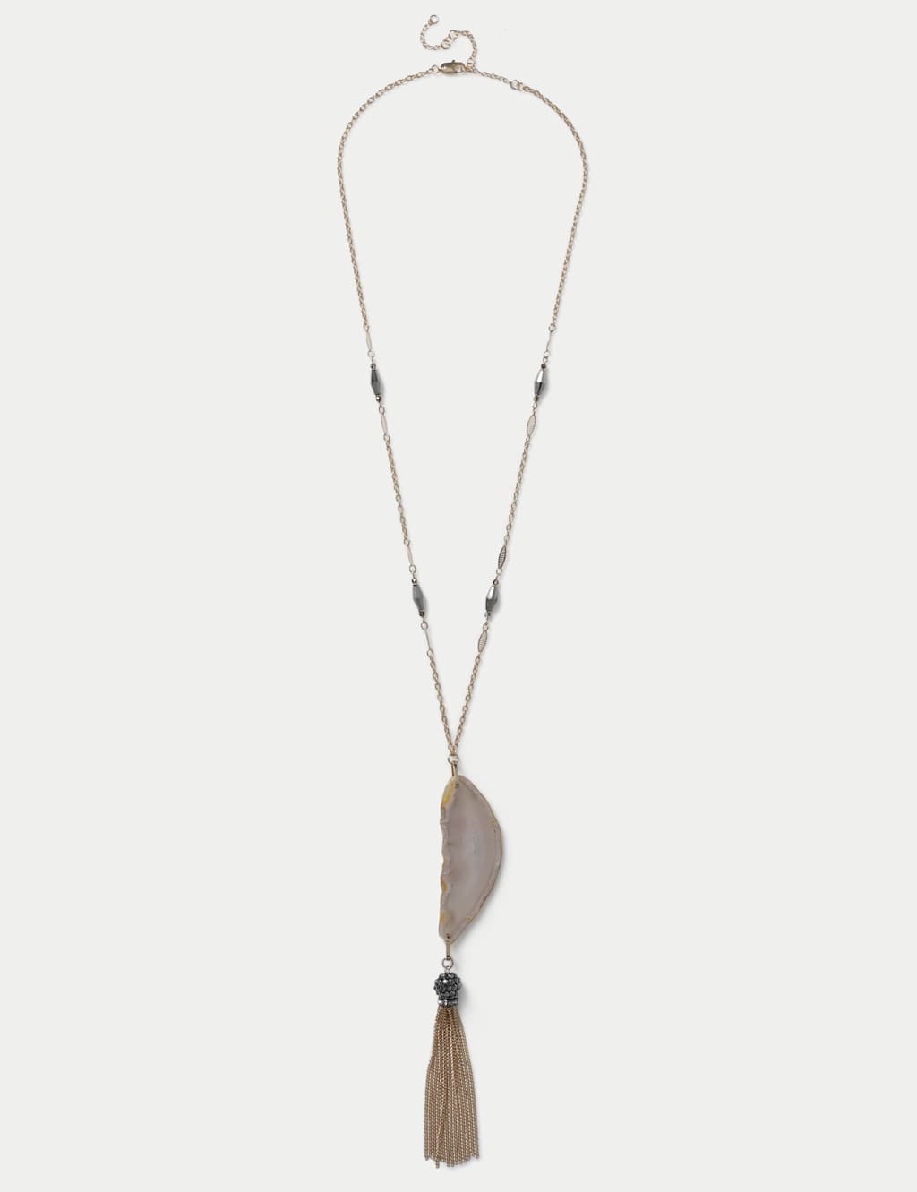 M&S Women's Natural Stone Pendant Necklace - Grey