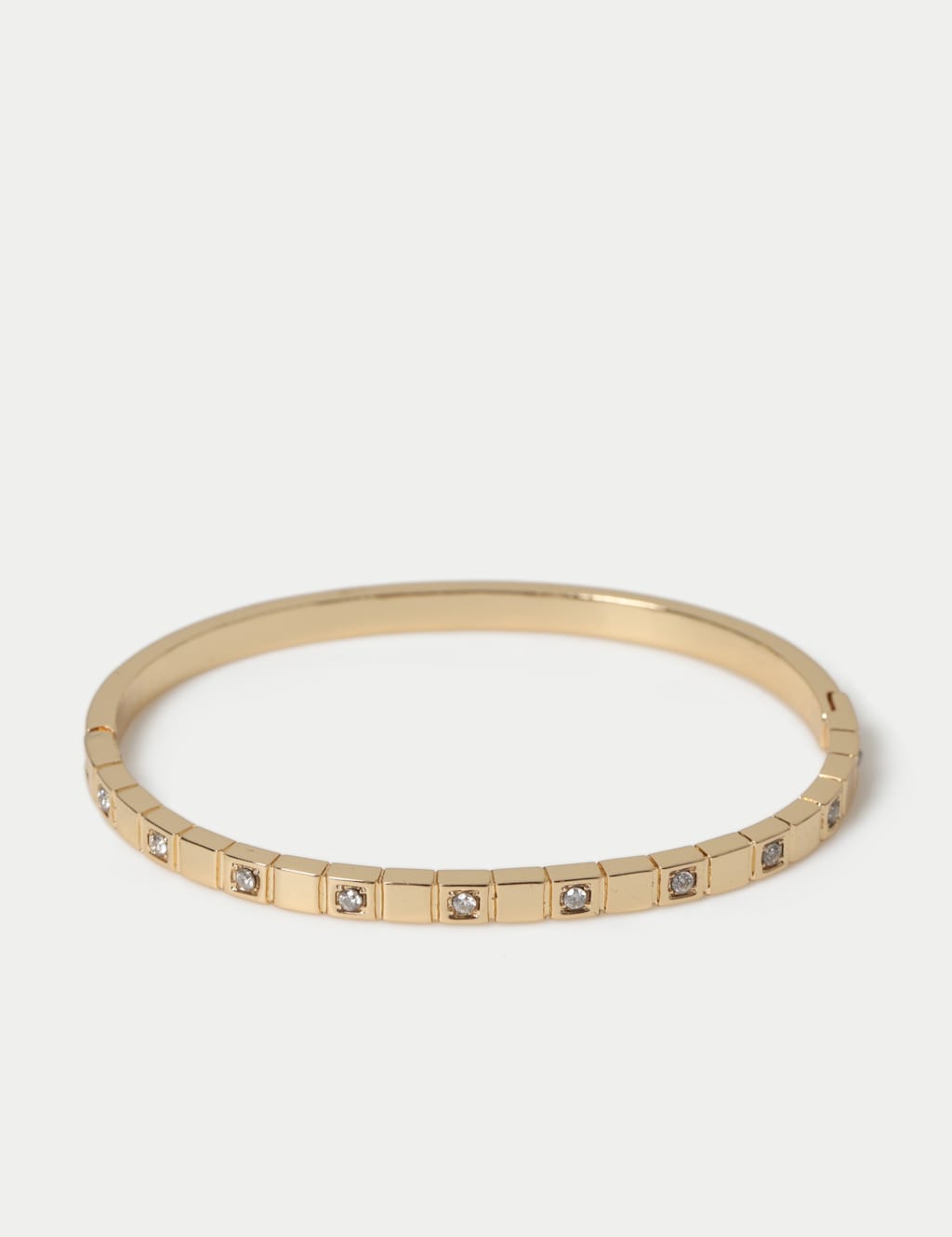M&S Women's 14ct Gold Plated Crystal Stone Bangle - Gold Mix