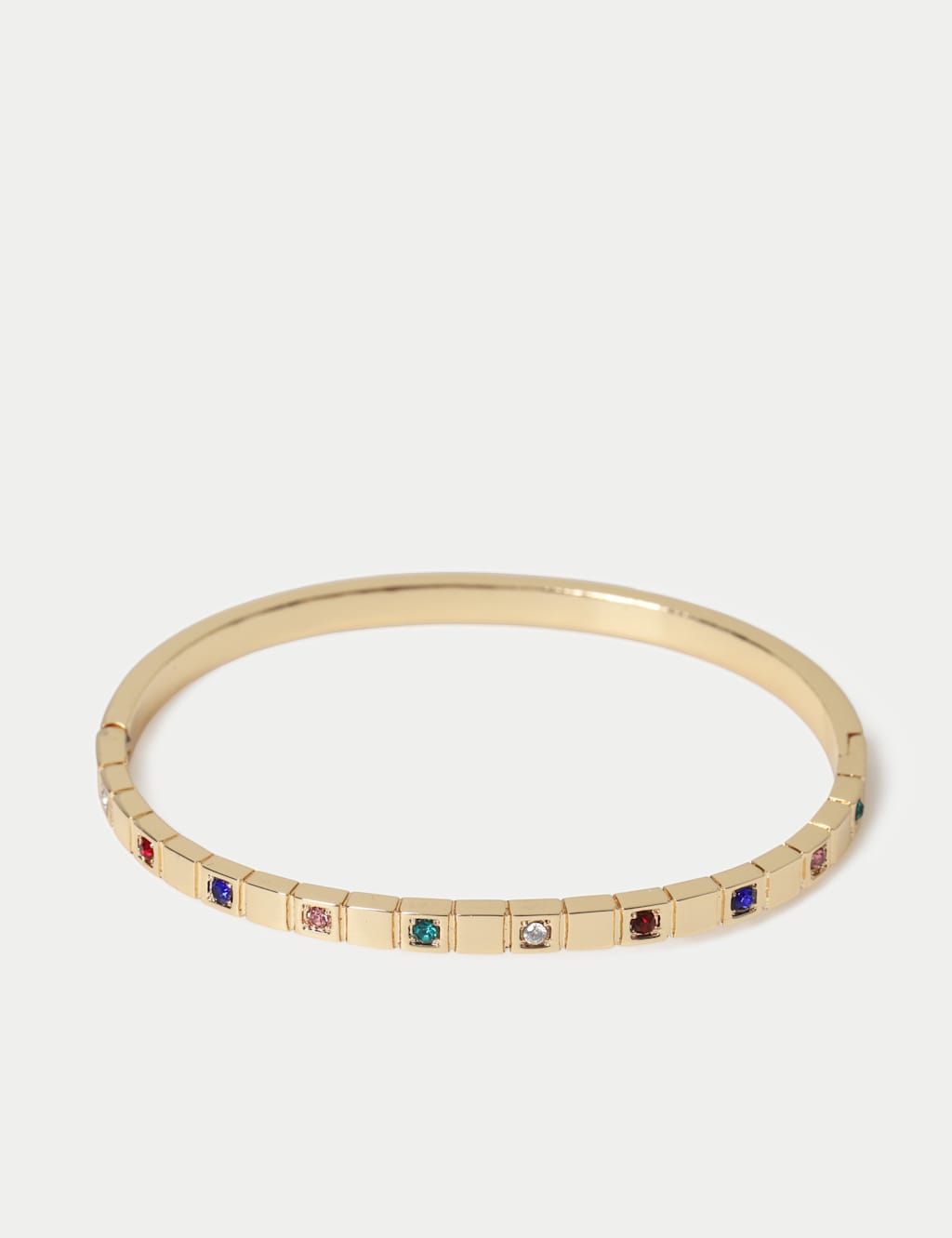 M&S Women's 14ct Gold Plated Multi Stone Bangle