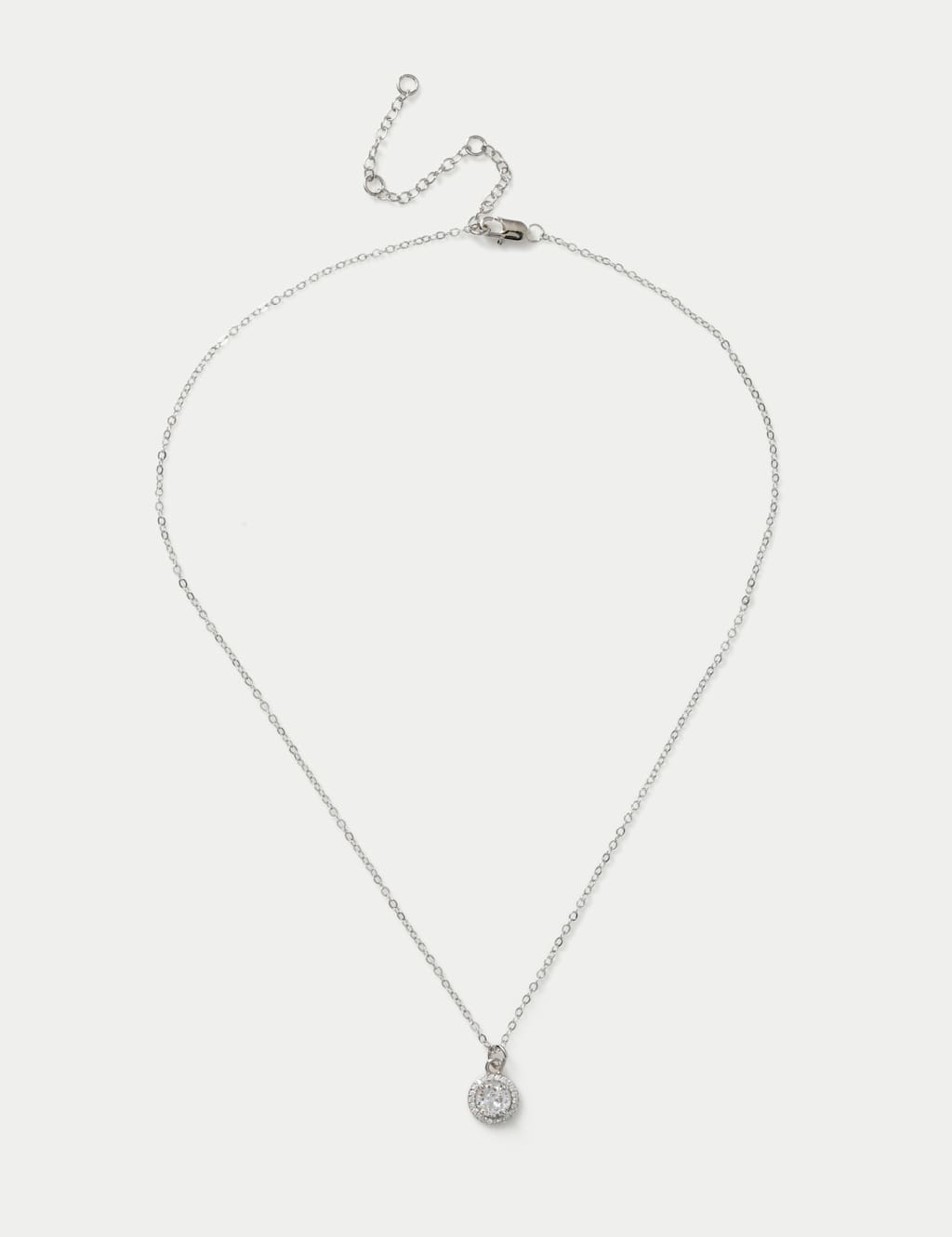 M&S Women's Platinum Plated Solitaire Necklace - Silver