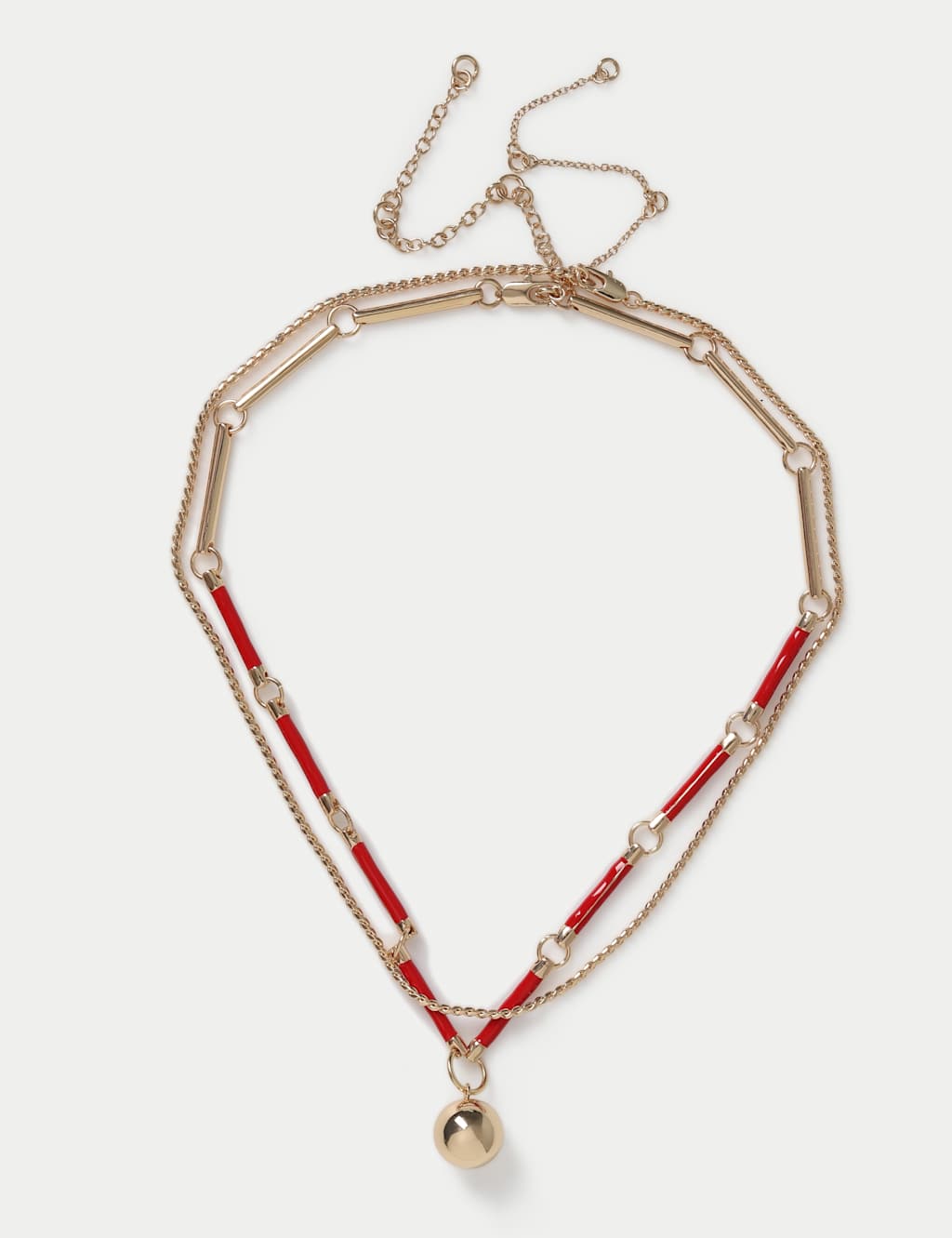M&S Women's Mini Cylinder Necklace - Gold Mix
