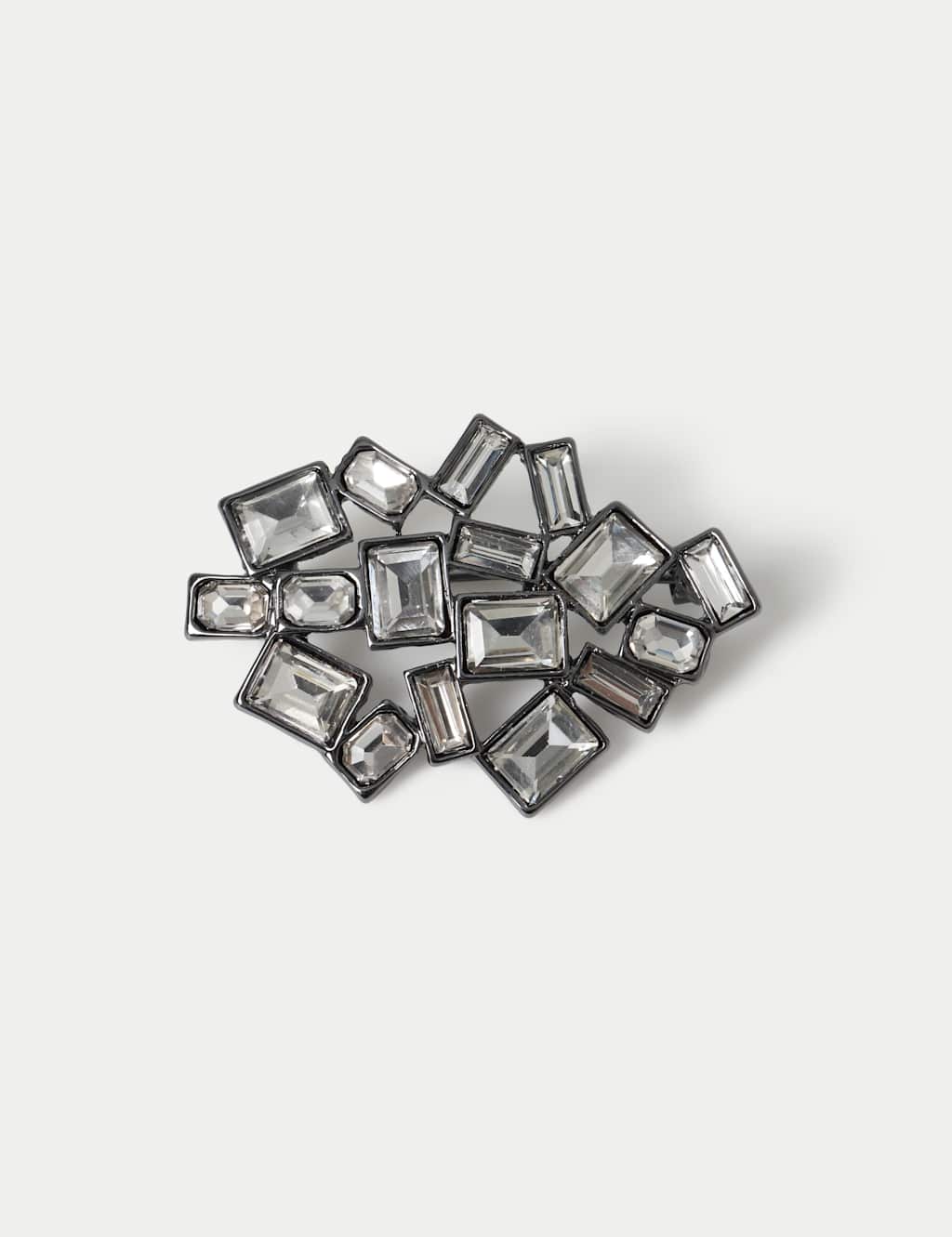 M&S Women's Geometric Crystal Brooch - Clear