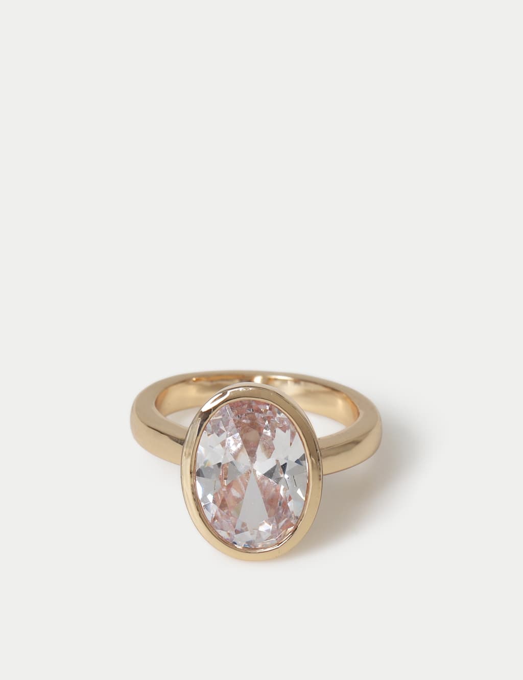 M&S Women's 14ct Gold Plated Cubic Zirconia Ring