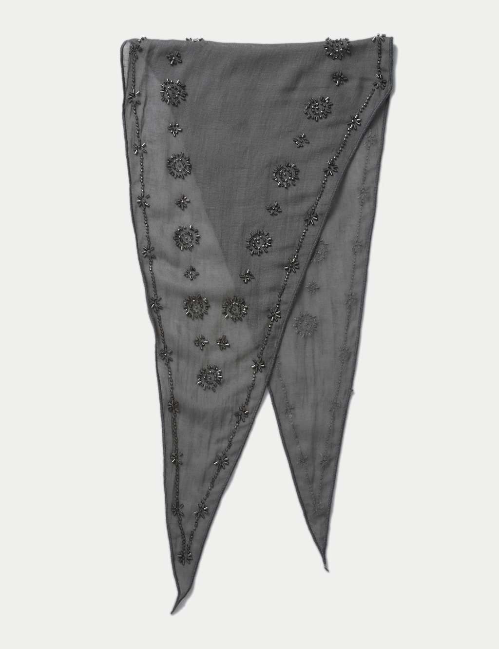 Per Una Women's Embroidered Scarf Grey