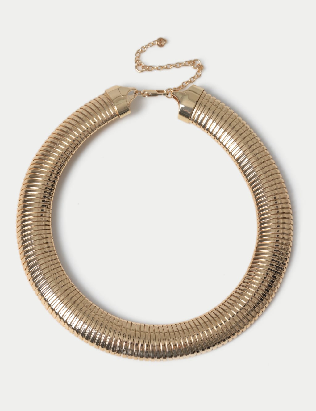 Gold Tone Oversized Ridge Necklace