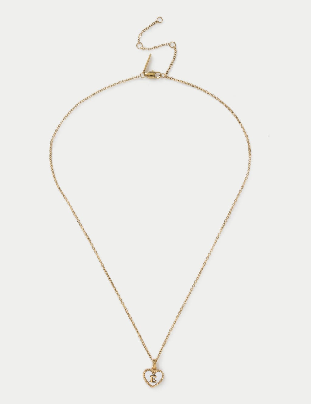 Waterproof Initial Heart Necklace E
