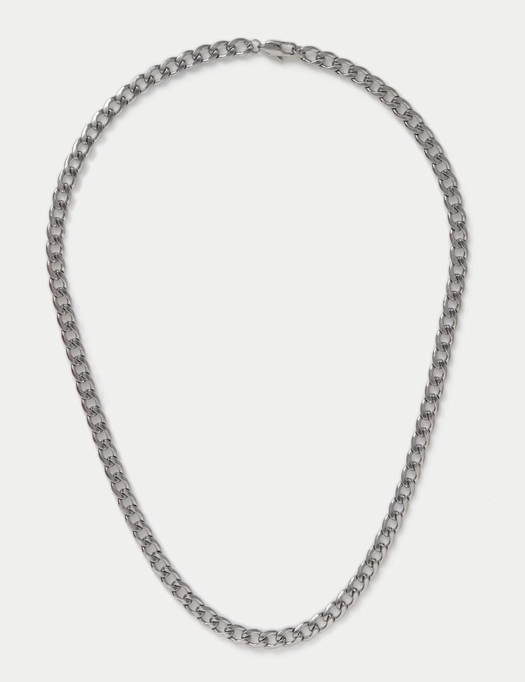 Waterproof Stainless Steel Silver Tone Chain Necklace