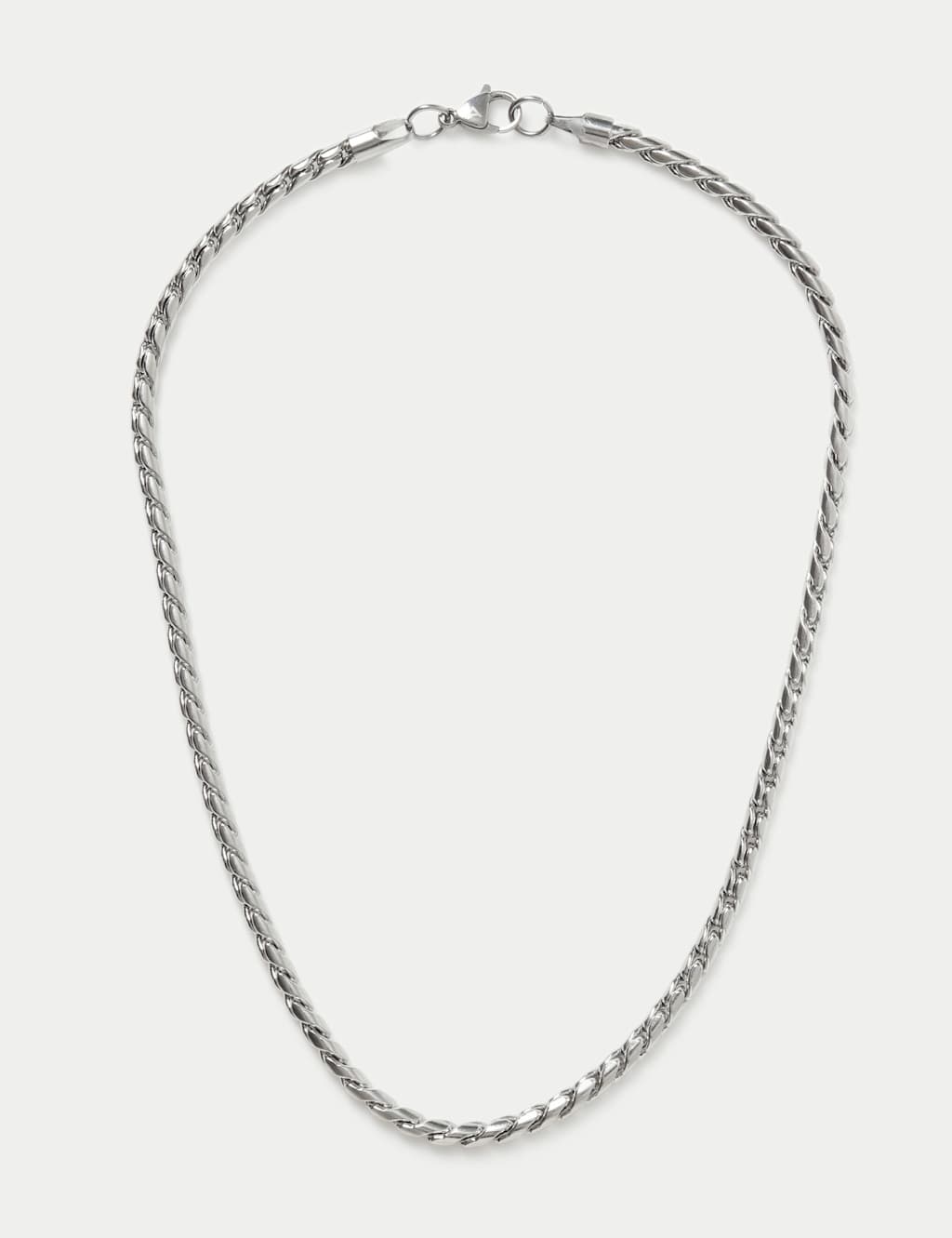 M&S Men's Stainless Steel Rope Chain Necklace - Silver