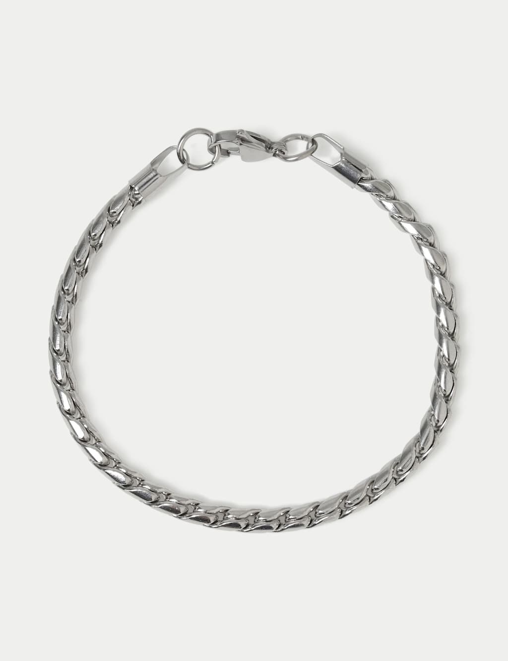 M&S Stainless Steel Rope Chain Bracelet Silver