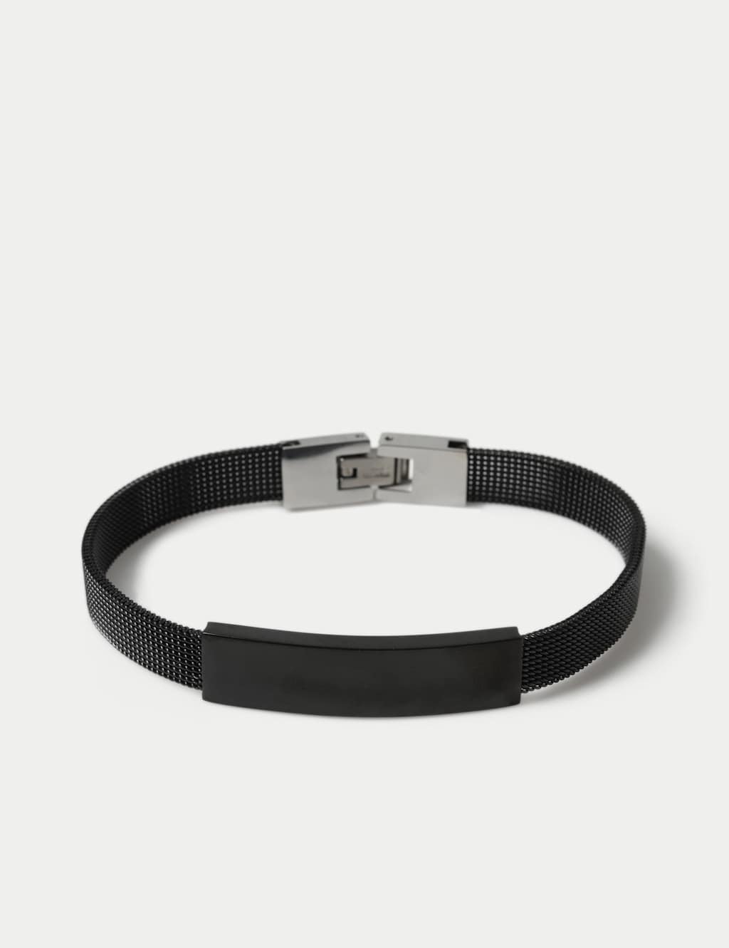 M&S Stainless Steel Mesh Bar Bracelet Black
