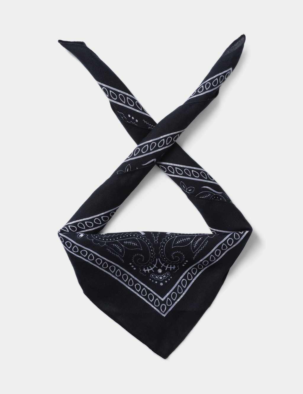 M&S Men's Warm handle Navy Paisley Scarf - Blue