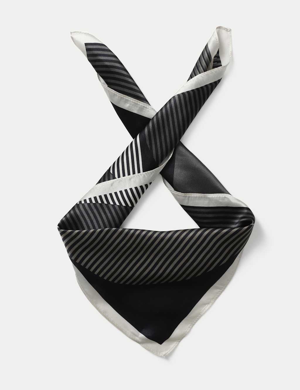 Autograph Men's Auto Silk Stripe Scarf - Black