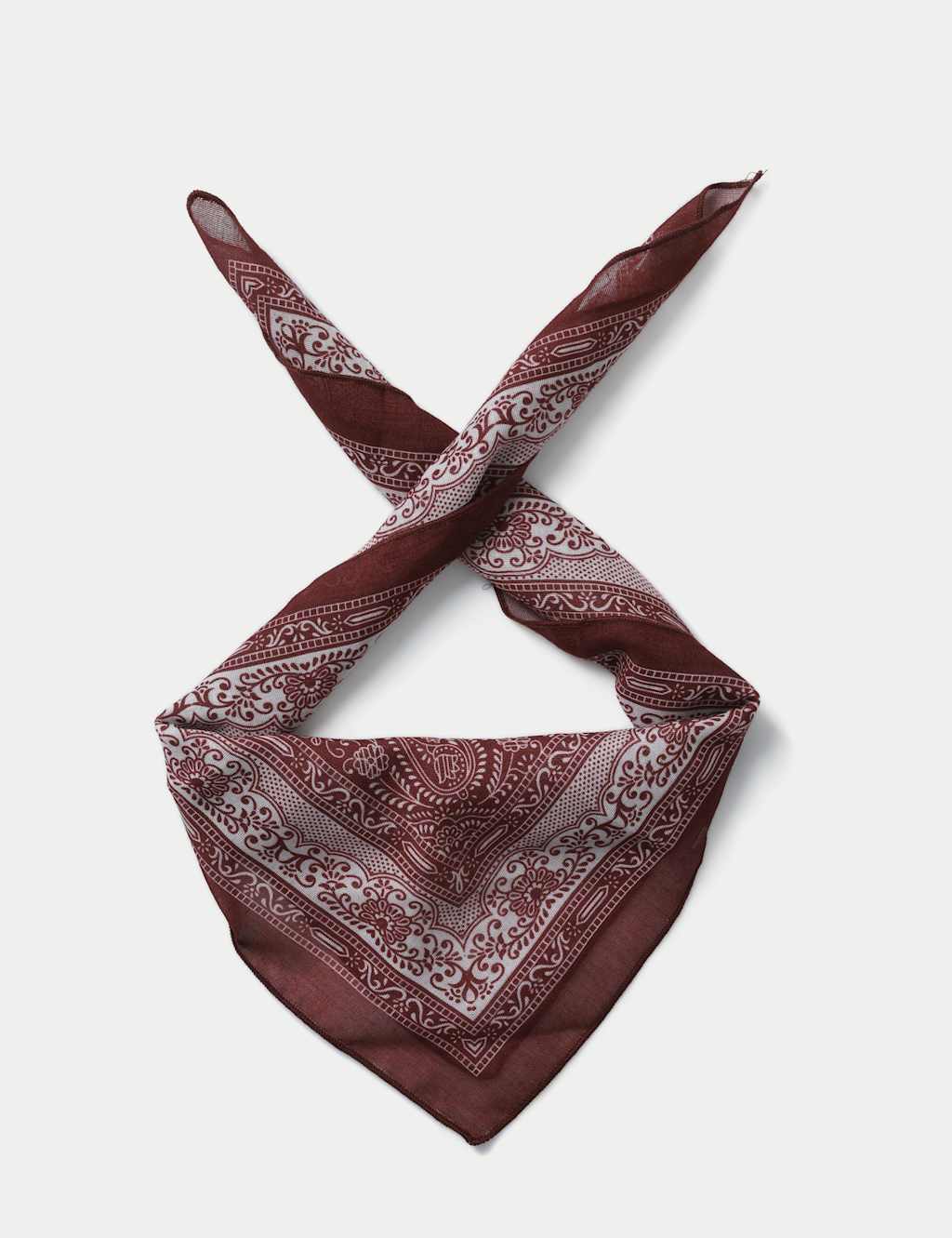 M&S Men's Warm Handle Paisley Scarf - Red