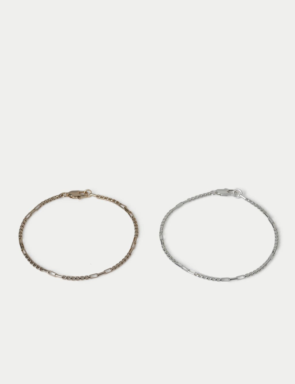 M&S Men's 2 Pack Chain Bracelet - Metallic