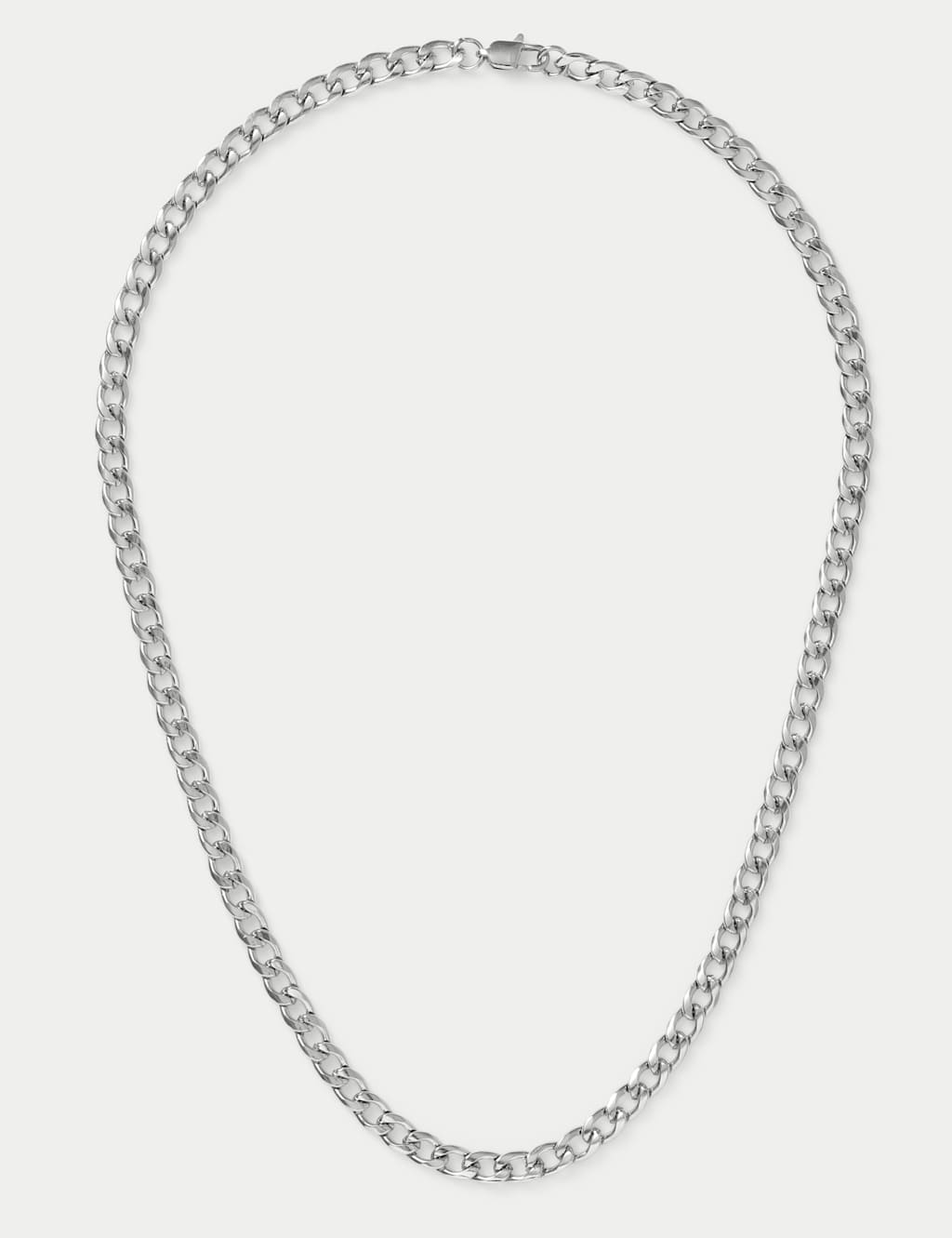 M&S Men's Stainless Curb Chain Necklace - Silver
