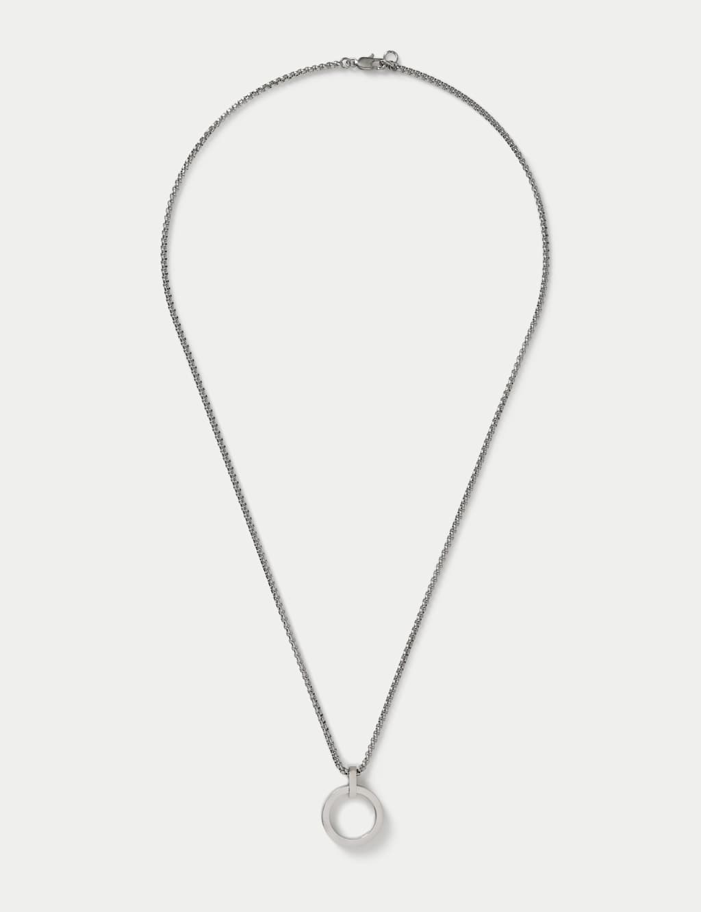 M&S Men's Stainless Open Pendant Necklace - Silver