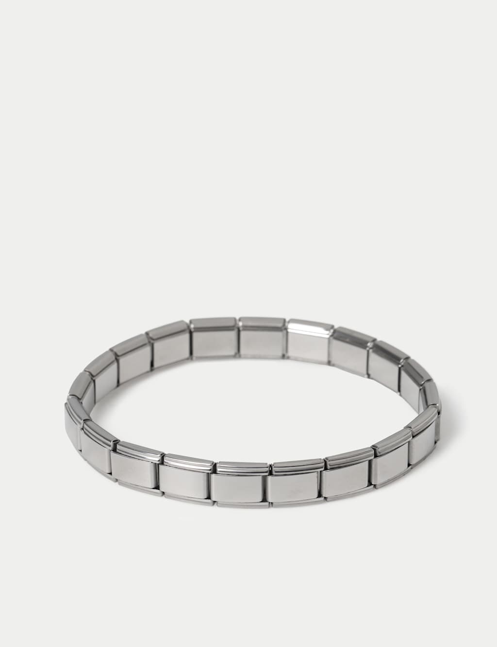 M&S Men's Stainless Stretch Link Bracelet - Silver