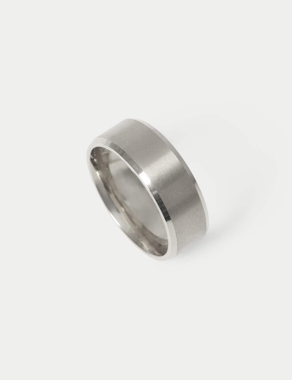 M&S Men's Stainless Brushed Ring - L - Silver