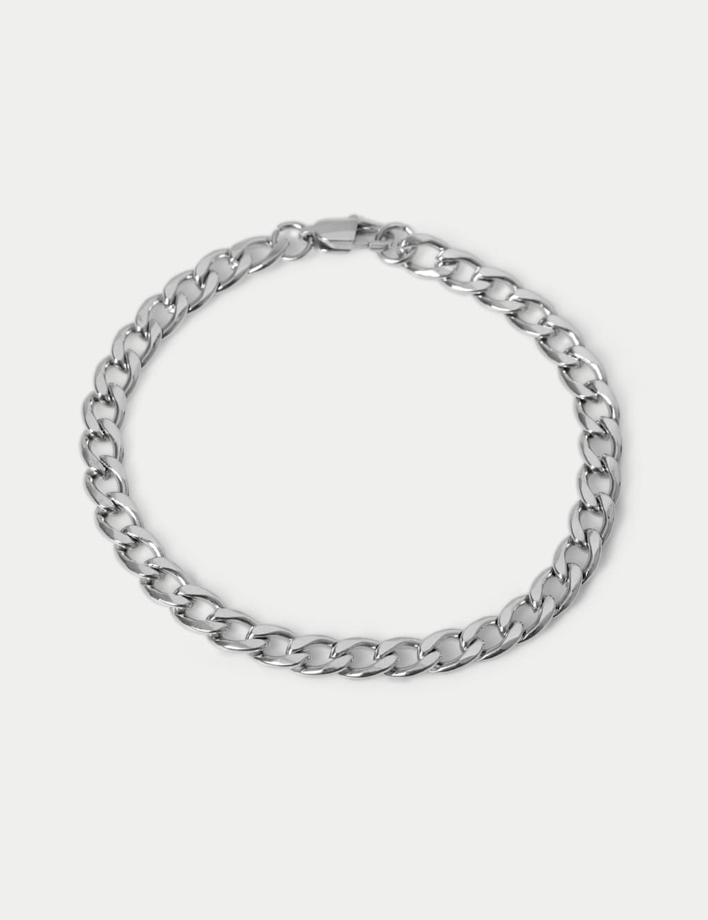 M&S Men's Stainless Curb Chain Bracelet - Silver