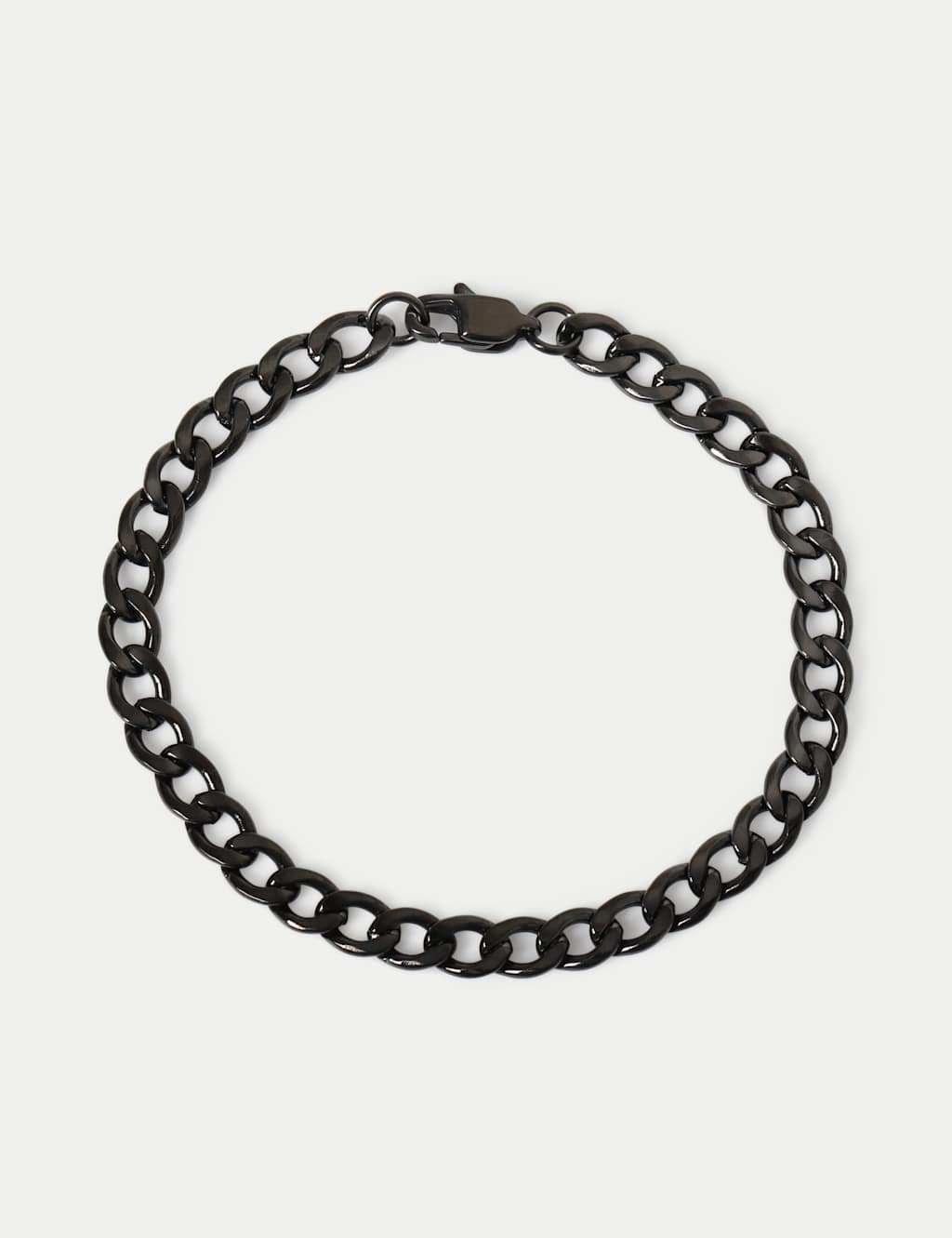 M&S Men's Stainless Curb Chain Bracelet - Black