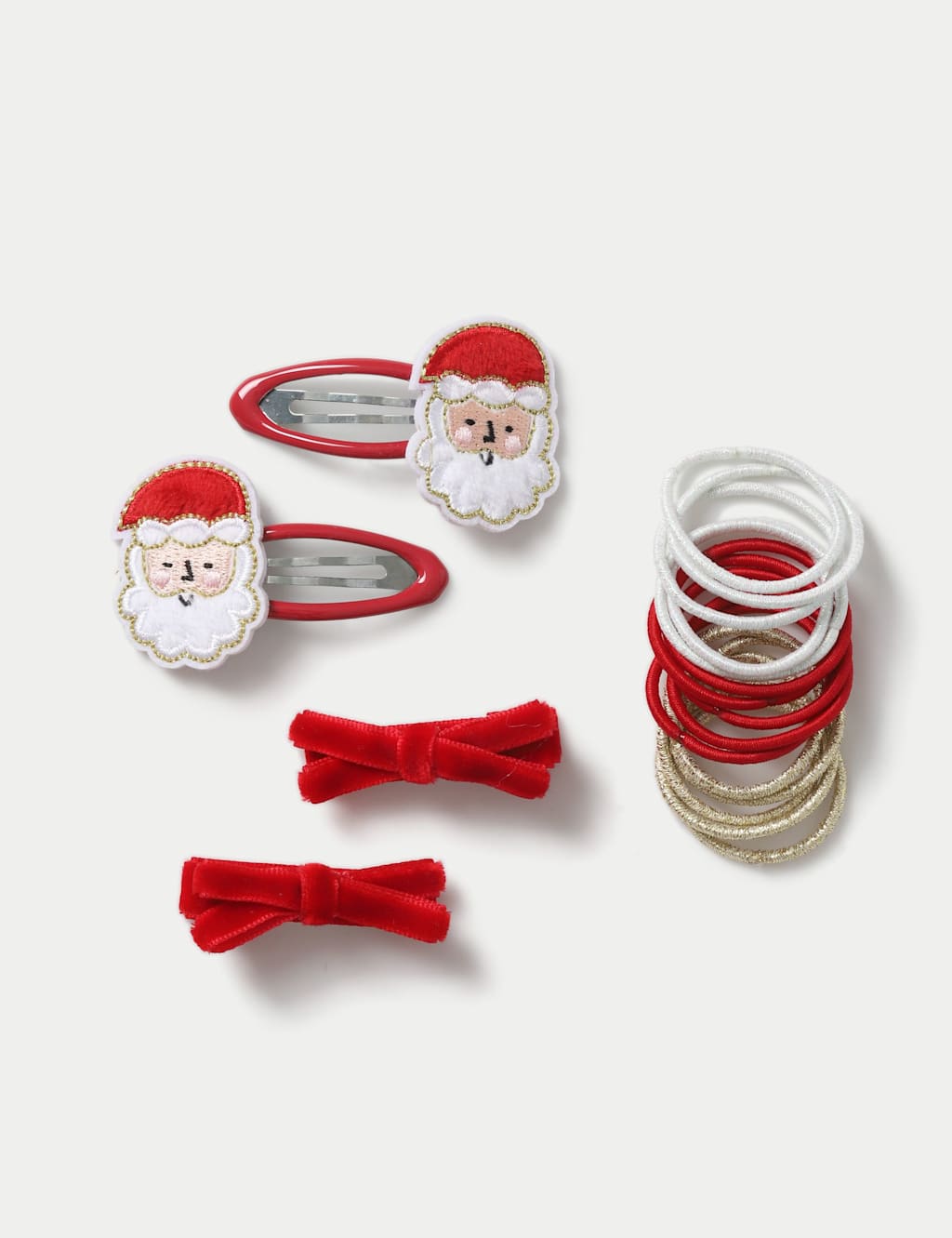 M&S Christmas Santa Hair Accessories Red Mix