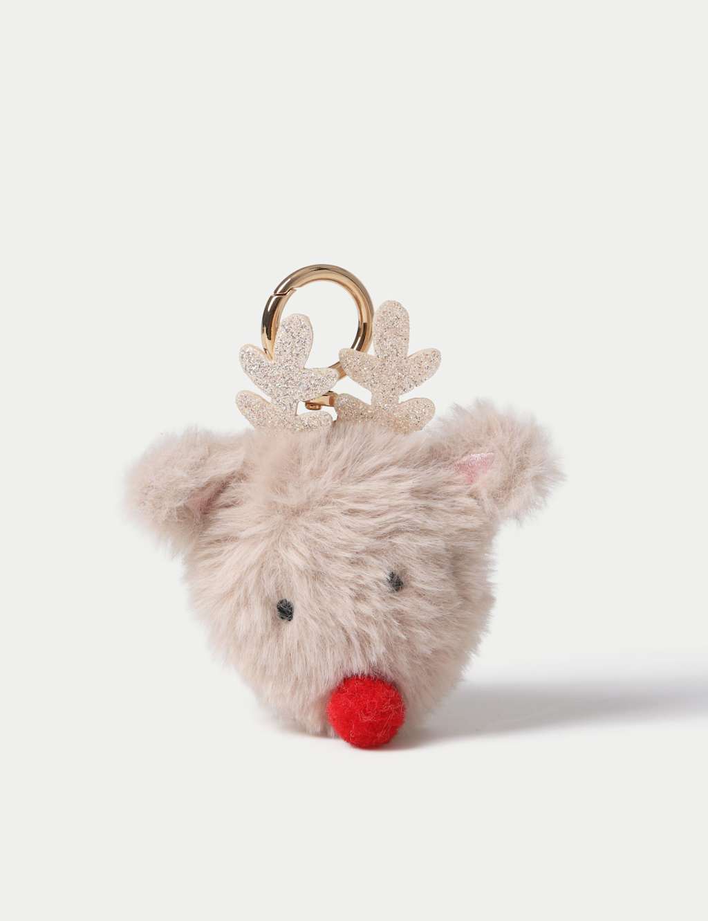 M&S Christmas Reindeer Bag Charm Brown Mix