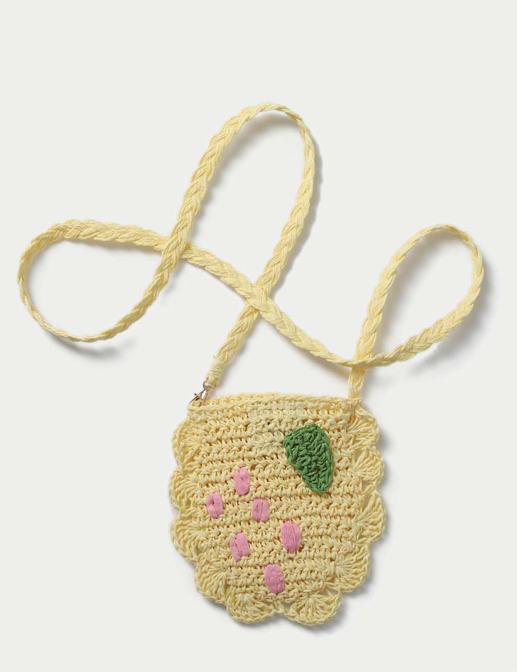 M&S Girls Lemon Raffia Bag - Yellow