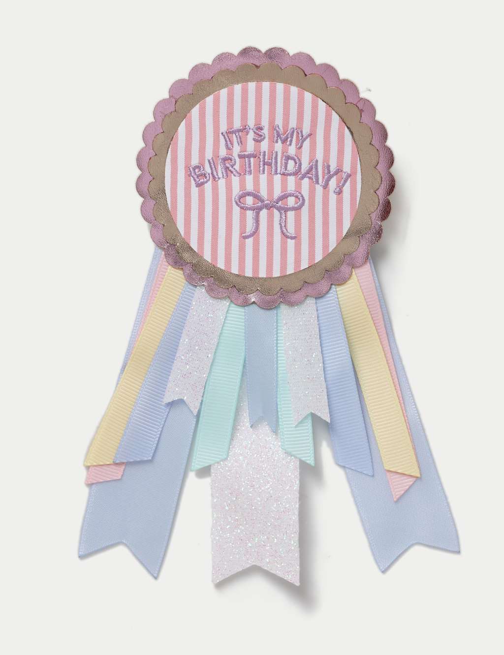 M&S Girls Birthday Scalloped Edge Badge - Multi