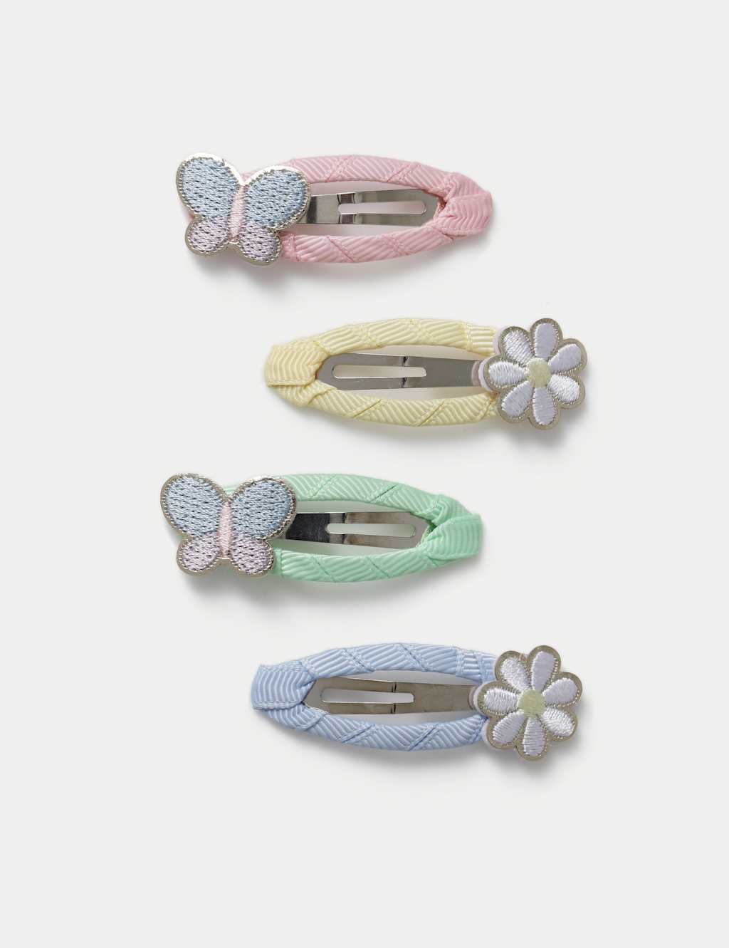 M&S Girls Easter 4 pack butterfly snaps - Blue